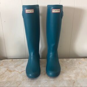 Hunter Teal Blue Rain Boots